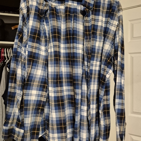Eddie Bauer Blue Plaid Shirt XXL - Picture 3 of 3